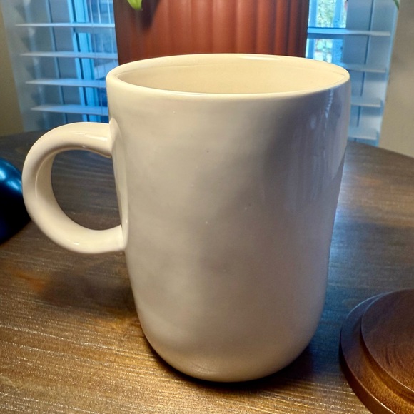 Rae Dunn Gather Thanksgiving Ceramic Mug Acorn Wooden Top Maple Leaf Embossed - Picture 5 of 8